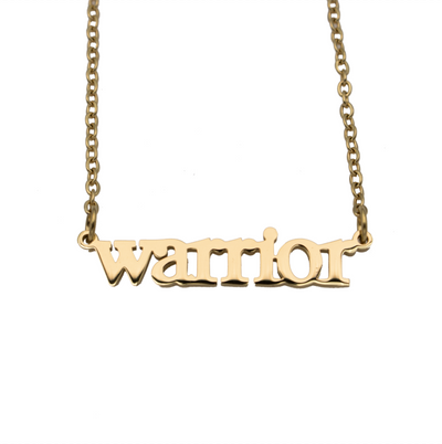 Warrior Cutout Necklace - Metal Marvels - Bold mantras for bold women.