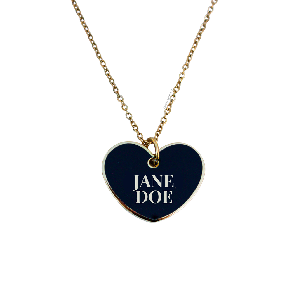 JANE DOE Black Heart Necklace - $10 Donated to RAINN