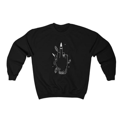 Middle Finger Witchy Vibes - Unisex Crewneck Sweatshirt - Babe co.