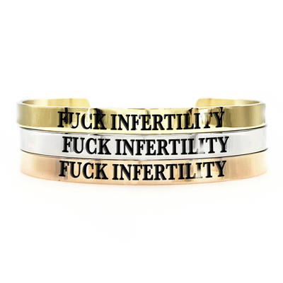 Fuck Infertility Thick Bangle - Metal Marvels - Bold mantras for bold women.