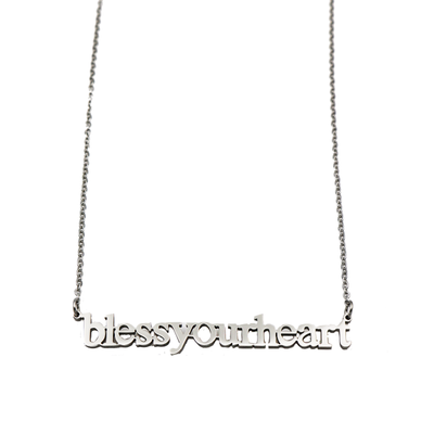 Bless Your Heart Cutout Necklace - Metal Marvels - Bold mantras for bold women.