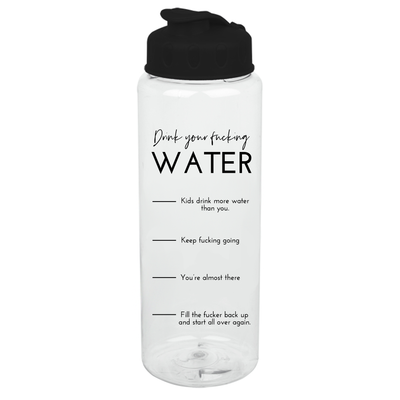 Drink Your Fucking Water 32 oz Water Bottle - Metal Marvels - Bold mantras for bold women.