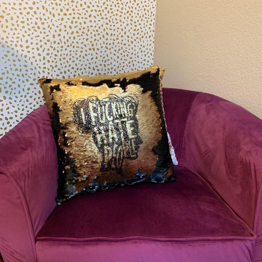 I Fucking Hate People Silhouette Pillow Cover - Metal Marvels - Bold mantras for bold women.