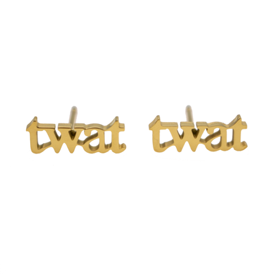 Twat Earring Set - Metal Marvels - Bold mantras for bold women.